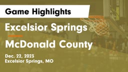 Excelsior Springs  vs McDonald County  Game Highlights - Dec. 22, 2023