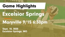 Excelsior Springs  vs Maryville 9/15 6:30pm Game Highlights - Sept. 18, 2020