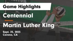 Centennial  vs Martin Luther King  Game Highlights - Sept. 25, 2023