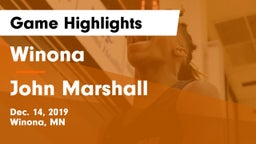 Winona  vs John Marshall  Game Highlights - Dec. 14, 2019