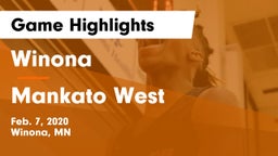Winona  vs Mankato West  Game Highlights - Feb. 7, 2020