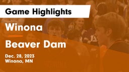 Winona  vs Beaver Dam  Game Highlights - Dec. 28, 2023