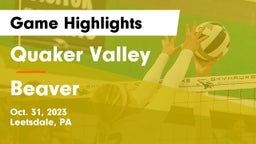 Quaker Valley  vs Beaver  Game Highlights - Oct. 31, 2023