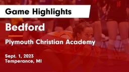 Bedford  vs Plymouth Christian Academy  Game Highlights - Sept. 1, 2023