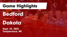 Bedford  vs Dakota  Game Highlights - Sept. 23, 2023