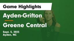 Ayden-Grifton  vs Greene Central  Game Highlights - Sept. 5, 2023