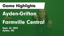 Ayden-Grifton  vs Farmville Central  Game Highlights - Sept. 26, 2023