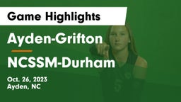 Ayden-Grifton  vs NCSSM-Durham Game Highlights - Oct. 26, 2023