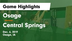 Osage  vs Central Springs  Game Highlights - Dec. 6, 2019