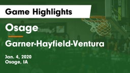 Osage  vs Garner-Hayfield-Ventura  Game Highlights - Jan. 4, 2020