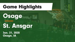 Osage  vs St. Ansgar  Game Highlights - Jan. 21, 2020