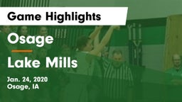 Osage  vs Lake Mills  Game Highlights - Jan. 24, 2020