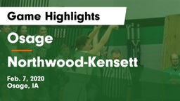 Osage  vs Northwood-Kensett  Game Highlights - Feb. 7, 2020