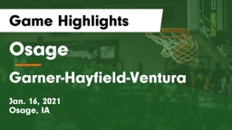 Osage  vs Garner-Hayfield-Ventura  Game Highlights - Jan. 16, 2021