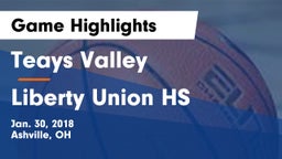 Teays Valley  vs Liberty Union HS Game Highlights - Jan. 30, 2018