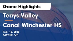 Teays Valley  vs Canal WInchester HS Game Highlights - Feb. 10, 2018