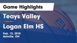 Teays Valley  vs Logan Elm HS Game Highlights - Feb. 13, 2018