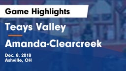 Teays Valley  vs Amanda-Clearcreek  Game Highlights - Dec. 8, 2018