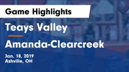 Teays Valley  vs Amanda-Clearcreek  Game Highlights - Jan. 18, 2019