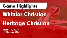 Whittier Christian  vs Heritage Christian   Game Highlights - Sept. 12, 2023