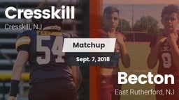 Matchup: Cresskill High Schoo vs. Becton  2018