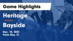 Heritage  vs Bayside Game Highlights - Dec. 18, 2023