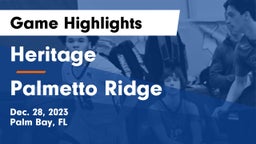 Heritage  vs Palmetto Ridge  Game Highlights - Dec. 28, 2023