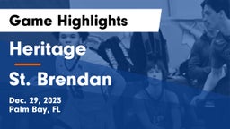 Heritage  vs St. Brendan  Game Highlights - Dec. 29, 2023