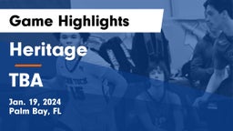 Heritage  vs TBA Game Highlights - Jan. 19, 2024