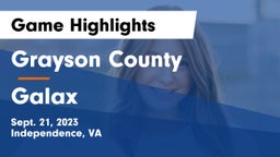 Grayson County  vs Galax  Game Highlights - Sept. 21, 2023