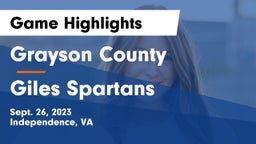 Grayson County  vs Giles  Spartans Game Highlights - Sept. 26, 2023