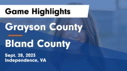 Grayson County  vs Bland County  Game Highlights - Sept. 28, 2023