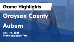 Grayson County  vs Auburn  Game Highlights - Oct. 10, 2023