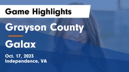 Grayson County  vs Galax  Game Highlights - Oct. 17, 2023
