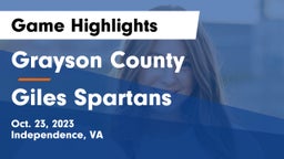 Grayson County  vs Giles  Spartans Game Highlights - Oct. 23, 2023