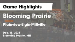 Blooming Prairie  vs Plainview-Elgin-Millville  Game Highlights - Dec. 18, 2021