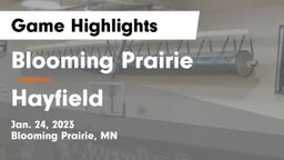 Blooming Prairie  vs Hayfield  Game Highlights - Jan. 24, 2023