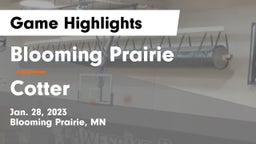 Blooming Prairie  vs Cotter  Game Highlights - Jan. 28, 2023