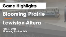 Blooming Prairie  vs Lewiston-Altura  Game Highlights - Feb. 6, 2023