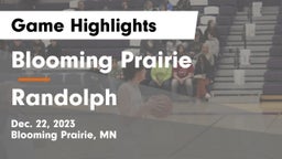 Blooming Prairie  vs Randolph  Game Highlights - Dec. 22, 2023