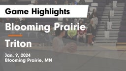 Blooming Prairie  vs Triton  Game Highlights - Jan. 9, 2024