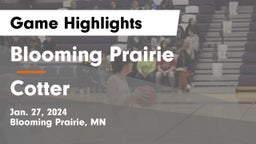 Blooming Prairie  vs Cotter  Game Highlights - Jan. 27, 2024