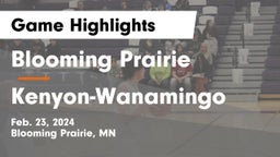 Blooming Prairie  vs Kenyon-Wanamingo  Game Highlights - Feb. 23, 2024