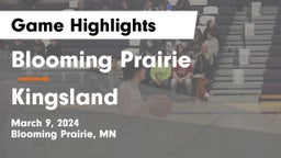 Blooming Prairie  vs Kingsland  Game Highlights - March 9, 2024
