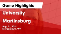 University  vs Martinsburg  Game Highlights - Aug. 31, 2019