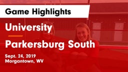 University  vs Parkersburg South Game Highlights - Sept. 24, 2019
