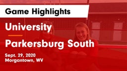 University  vs Parkersburg South Game Highlights - Sept. 29, 2020