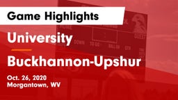 University  vs Buckhannon-Upshur  Game Highlights - Oct. 26, 2020