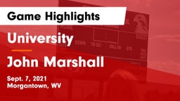 University  vs John Marshall  Game Highlights - Sept. 7, 2021