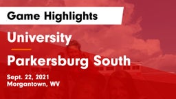 University  vs Parkersburg South Game Highlights - Sept. 22, 2021